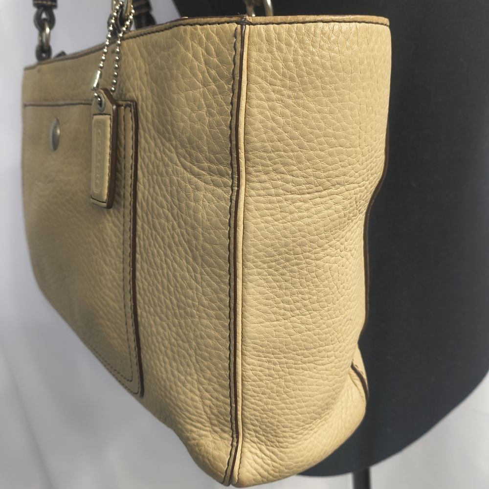 Vintage Coach Chelsea East West Beige Leather Tote Bag - Picture 6 of 13